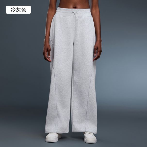 Fleece Lined Warm Sweatpants, Tapered Leg, Straight Fit, Two Way Wear, Casual, Solid Color, Loose Fit, Versatile, Autumn/winter, D25158_ecoleips.com