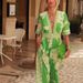 Women's Clothing Printed Jumpsuit V Neck Short Sleeved_ecoleips.com