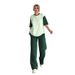 Women's Clothing Summer Contrast Color Round Neck Short Sleeve T Shirt Fashion Casual Wide Leg Pants Set_ecoleips.com