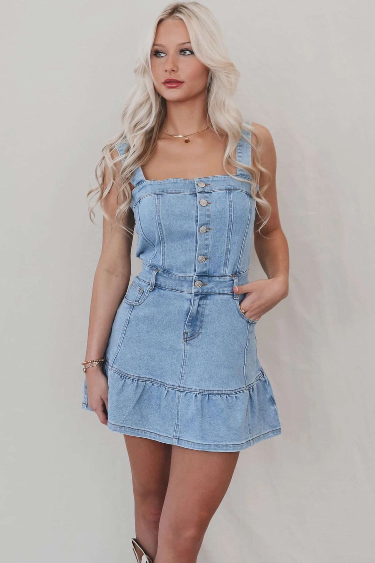 Women's Clothing Spring And Summer New Style Temperament Commuting Fashion Suspenders Hot Girl Denim Women's Dress 8927_ecoleips.com