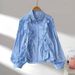 Women's Clothing Drawstring Pleated Tassel Design Lapel Single Breasted Long Sleeved Shirt For Women Loose Versatile Stylish Age Reducing Top Trend_ecoleips.com