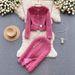 Women's Winter Wool Cardigan Coat – Elegant Longline Open Front With Side Slits (Rose Red, S/M/L/XL)_ecoleips.com
