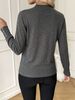 Women Lightweight Breathable Thin Knit Sweater, Mock Neck Half Placket Button Long Sleeve Cuff Buttons Slim Fit Casual Commuter Knitted Top_ecoleips.com