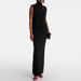 Fashionable High Neck Backless Draped Long Dress Womens Spring Solid Slim Bodycon Dress Summer Sleeveless Party Maxi Dress Mujer_ecoleips.com