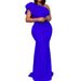 C8427 Cross-Border Women's High-Waisted Asymmetrical Shoulder Slimming Elegant Commuter Solid Color Long European And_ecoleips.com