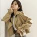 2022 New Loose Fit Petite Versatile Autumn Street Style Short Blazer Trench Coat Women's Fashion_ecoleips.com