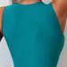 Women’s Solid Green Zip-Front One-Piece Swimsuit – Athletic, High-Cut, Sexy & Sleek For Swimming & Sports (S/M/L/XL, Peacock Green)_ecoleips.com