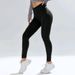 Women's yoga waist sports running fitness casual yoga pants leggings nine-point pants_ecoleips.com