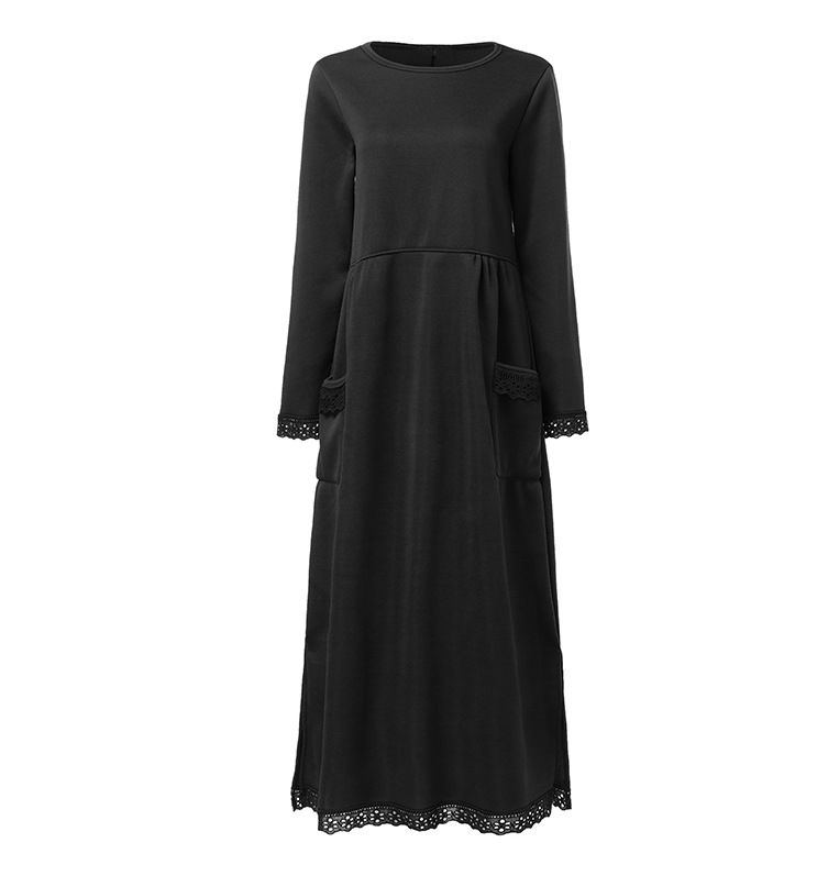Women’s Fleece Lace Sweater Dress – Winter Warm Long Sleeve With Pockets (Oversized Fit)_ecoleips.com