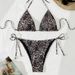 New European And American Style Sexy Basic Ruched Leopard Print Bikini Women's Swimsuit Set_ecoleips.com
