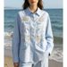 Women's Clothing Women's Style Long Sleeved Shirt Style Loose Collar Top With Stylish Design Heavy Duty Embellishments_ecoleips.com