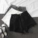 Summer High-Waisted Korean Style Denim Shorts for Women Loose Fit Ripped Tassel A-Line Wide Leg Hot Pants Trendy Brand New Arrival 2026_ecoleips.com