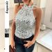Elegant Halter Neck Sequin Camisole – Glamorous Women's Sleeveless Top (Black/Silver/White/Blue/Pink/Navy/Burgundy/Champagne, S-XL)_ecoleips.com