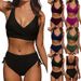 Women's Clothing Swimsuit split bikini solid color hot style high waist swimsuit sexy biki_ecoleips.com