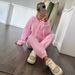 Women's Clothing Suit High Grade Zipper Solid Color Long Sleeve Hooded Sweater High Waist Straight Sports Casual Pants Women_ecoleips.com