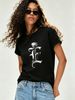 Women’s Vintage Illustration T-Shirt, Round Neck Casual Short Sleeve Tee For Spring Summer Fashion_ecoleips.com