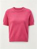 French Light Luxury Rose Pink Crew Neck Short Sleeve Knit Top_ecoleips.com