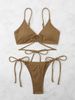 Women's Clothing Swimsuit Women's Summer New Sexy Ins Bikini Suit Solid Color Lace Up Durable Backless Swimsuit_ecoleips.com