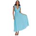 Women's Floral Chiffon Dress Summer Pleated Full Skirt Backless Cross Tie Rope Gown Casual Vintage Style for Women_ecoleips.com