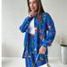 European And American Fashionable Bright Print Lace-up Loose Shirt Straight Pants Suit_ecoleips.com