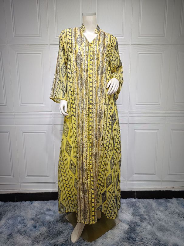 Women's Clothing Embroidered Evening Gown Sequin Splicing Dress Robe_ecoleips.com