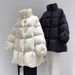 girl Cloud Puff Down Jacket For Women 2025 Winter New Mid-Length Small Petite Lazy Style Korean Cotton Coat_ecoleips.com