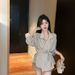 Korean-style Tie-waist Striped Shirt For Women, 2025 Autumn New Fashion Design, Unique And Slimming Long-sleeve Top_ecoleips.com