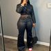 Women's PU Leather Blazer & Jogger Pants Set - Streetwear Suit With Beaded Details, Comfortable Lounge-to-Club Outfit (S-XXL)_ecoleips.com