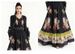Women's Clothing Spring New Retro Women's Floral Print Dress Beaded Design Black Long Skirt Slimming Elegant Style_ecoleips.com