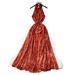 Women's French Retro Style Tie Dye Halter Neck Dress Summer Sleeveless Waist Cinching Design Sophisticated Full Skirt_ecoleips.com
