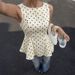 Elegant White Top With Black Polka Dots And Ruffles, Summer Retro Sleeveless Slim A-line Skirt, Women's Top In Cream Color_ecoleips.com