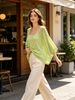 Loose Batwing Soft Breathable Knit Short Sleeve Top_ecoleips.com