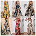 In Stock Foreign Trade Cross-Border Hot Selling European And American Tropical Print Thigh Split Strap Dress_ecoleips.com