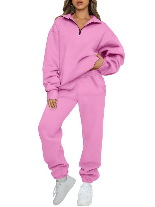"Women's Minimalist Solid Color Tracksuit Set – Sleek Pocketless Design For Casual & Athleisure Wear"_ecoleips.com