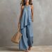 Women's Casual Round Neck Tank Top And Long Pants Lounge Set - Soft Comfortable Two Piece Outfit_ecoleips.com
