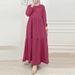 Spot Cross Border Muslim Women's Lotus Leaf Skirt Puff Sleeve Sweet Dress Robe Dubai Turkish Sun Skirt_ecoleips.com