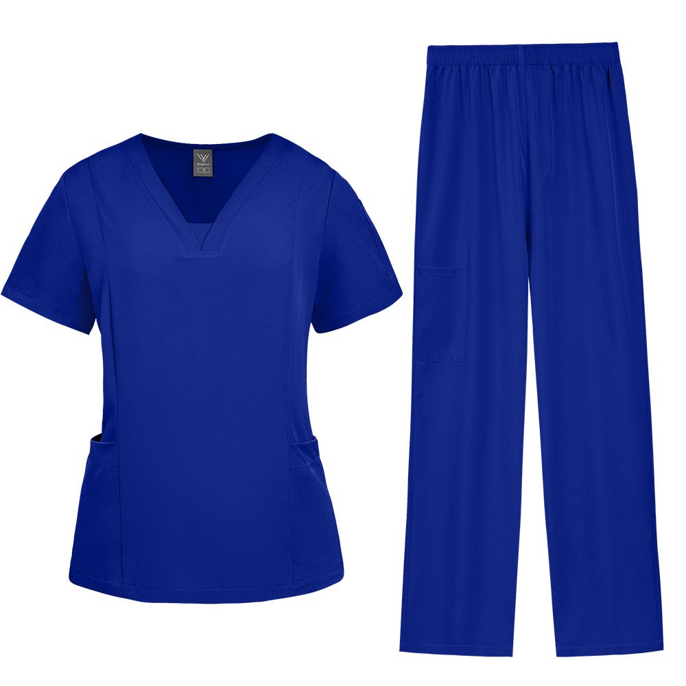 Women’s Clothing Meoexin Plus Size Washing Clothes Thin Quick Drying V Neck Straight Pants Female Nurse Uniform Nurse Uniform_ecoleips.com