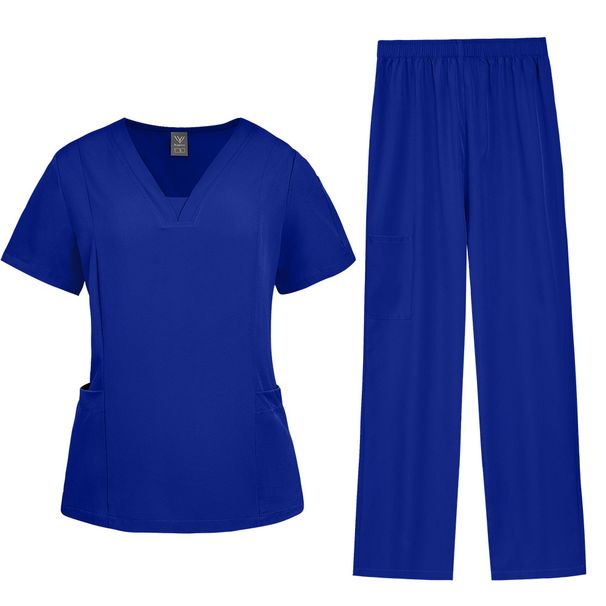 Women’s Clothing Meoexin Plus Size Washing Clothes Thin Quick Drying V Neck Straight Pants Female Nurse Uniform Nurse Uniform_ecoleips.com