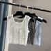 Crystal Mesh Halter Top – Rhinestone Embellished Cropped Bustier, Shiny Waist-Cut Lace-Up Sexy Blouse (White, Black, Pink, Light Blue)_ecoleips.com