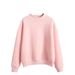 Solid Color Sweatshirt Women's Fleece Candy Small Turtleneck Loose Casual Long Sleeve Pullover Top Wholesale_ecoleips.com