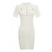 Women's Clothing New Mermaid Sequin Temperament Small Fragrance Style Waist Slim Lapel Medium Knitted Dress Female_ecoleips.com