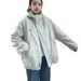 girl 2025 Korean Style Hooded Fleece Parka Women, Loose Fit, Versatile, Thickened, Warm, Short Jacket For Autumn And Winter_ecoleips.com