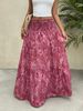 Vacation Style Stretchy Waist Long Maxi Skirt - Flowy Beach Skirt With Elastic Waistband_ecoleips.com