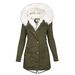 Women’s Fluffy Collar Pocket Coat – Trendy Casual Jacket (Red/Black/Pink, S-5XL, Amazon/Wish Cross-Border Fashion)_ecoleips.com