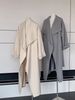 Large Lapel Collar Double-sided Wool Coat, Extended And Enlarged Belt Bathrobe Lace-up Woolen Thickened Long-haired Coat For Women_ecoleips.com