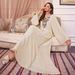 U1504 Saudi Muslim Beaded Heavy Embroidery Set Dress Robe Ethnic Costume_ecoleips.com
