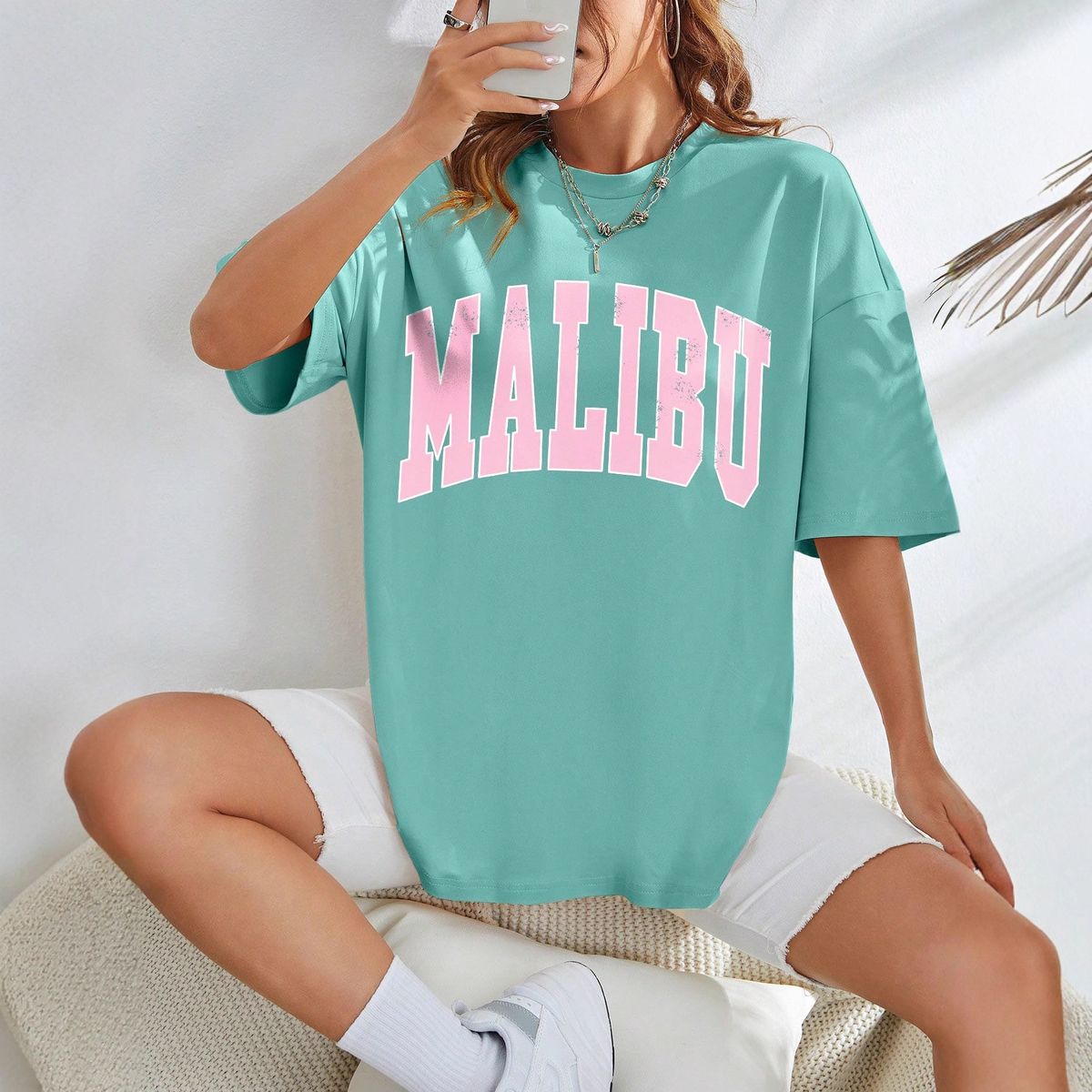 Label: American-Style Letter-Printed, Loose-Fitting, Fashionable Short-Sleeved T-Shirt_ecoleips.com