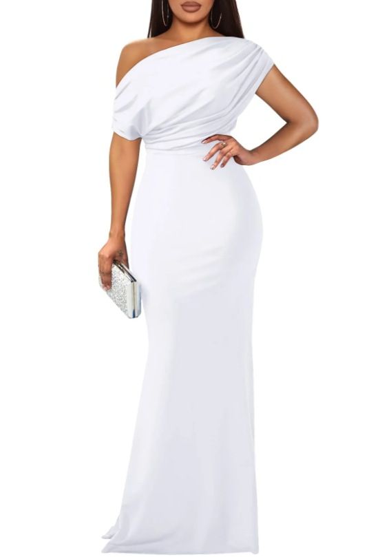 Women's Clothing Elegant Sleeveless Off Shoulder High End Tight Long Formal Party Dress_ecoleips.com