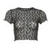 Aria Basics Aria Basics 2023 Summer Fashion Trend Women's New Round Neck Short Sleeve Mesh Cropped Slim Fit Versatile T-Shirt_ecoleips.com