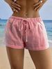 Fashion Basic Niche Striped Elastic Lace Casual Shorts Summer New All Match Home Pants Women's Loose And Slim_ecoleips.com